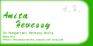 anita hevessy business card